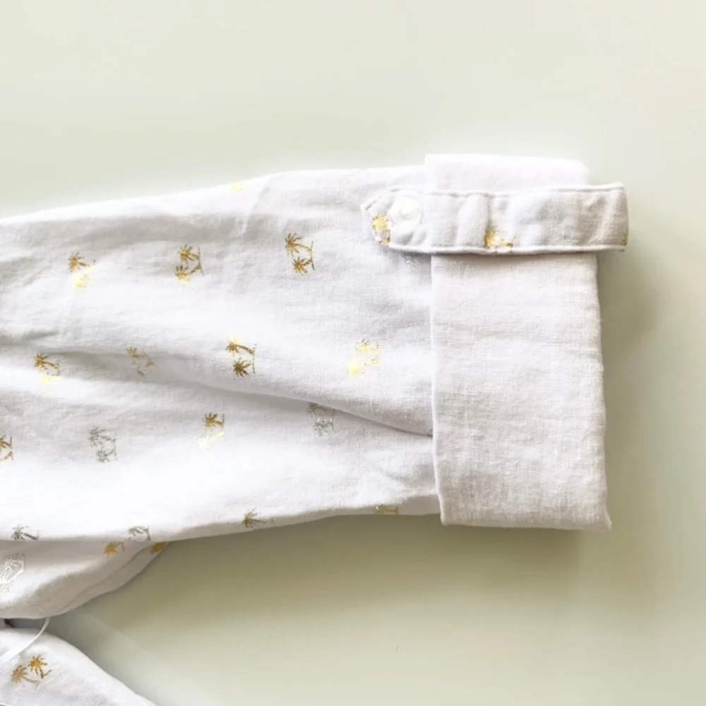 🌸New🌸 Sigrid Olsen Long Sleeve Palm Tree Shirt S - Picture 7 of 10